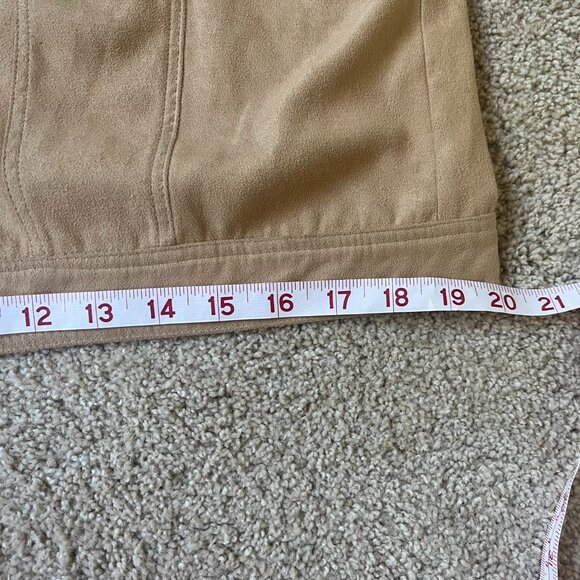 Vintage Signature by Jerell Camel Faux Suede Bomber Jacket Size M - Picture 6 of 8
